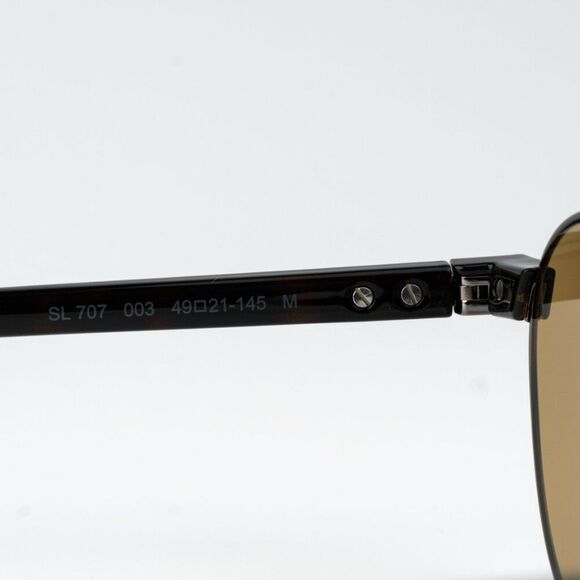 NEW Saint Laurent SL707 003 Ruthenium Grey Havana Nicotine Oval Unisex Sunglasse - Picture 9 of 10